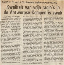 Artikel: Kwaliteit van vrije radio's in de Antwerpse Kempen is zwak