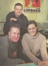   Presentatoren Jan Brouwer, Luc Van Laer & Sandra Boussu (oktober 1997)