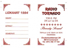 Radio Tornado Kortemark, lidkaart 1994